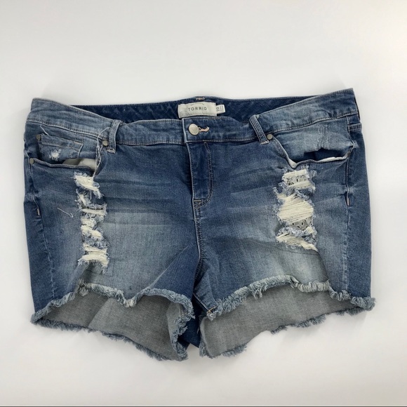 torrid Pants - Torrid Distressed Denim Jean Shorts Plus sz 22